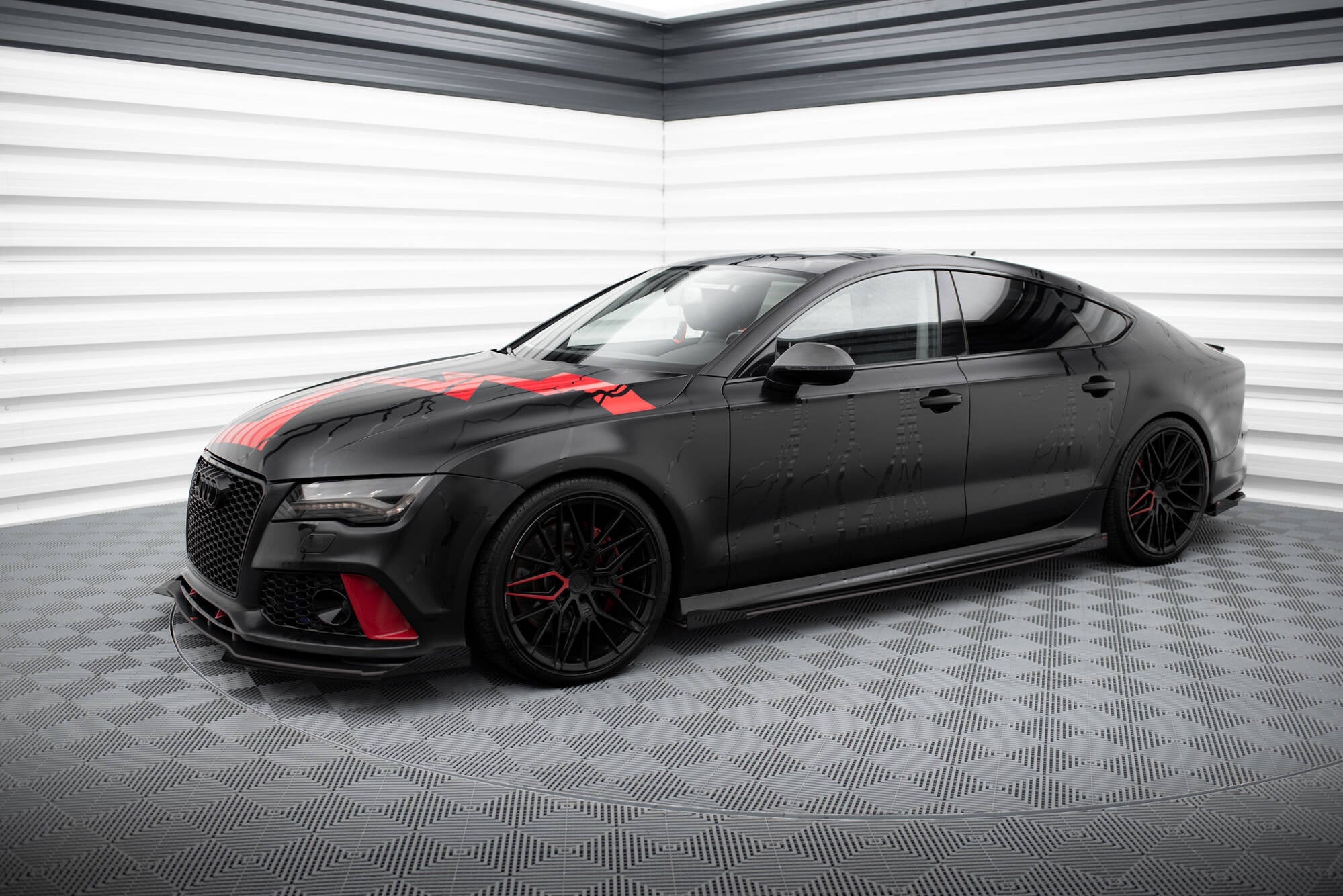 Maxton Design Street Pro Front Splitter + Flaps para Audi A7 RS7 LOOK C7 - imagen 5