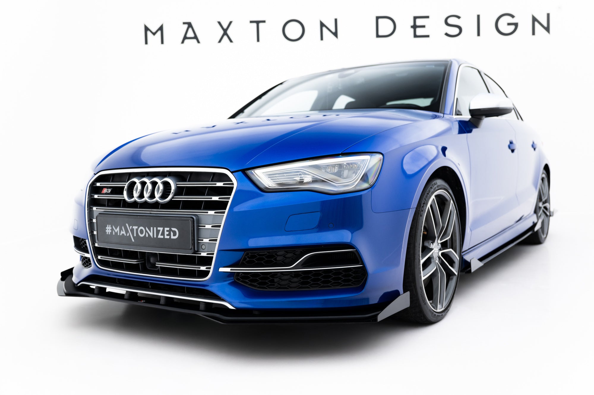 Maxton Design Street Pro Front Splitter + Flaps para Audi S3 / A3 S-Line Sedan 8V - imagen 1
