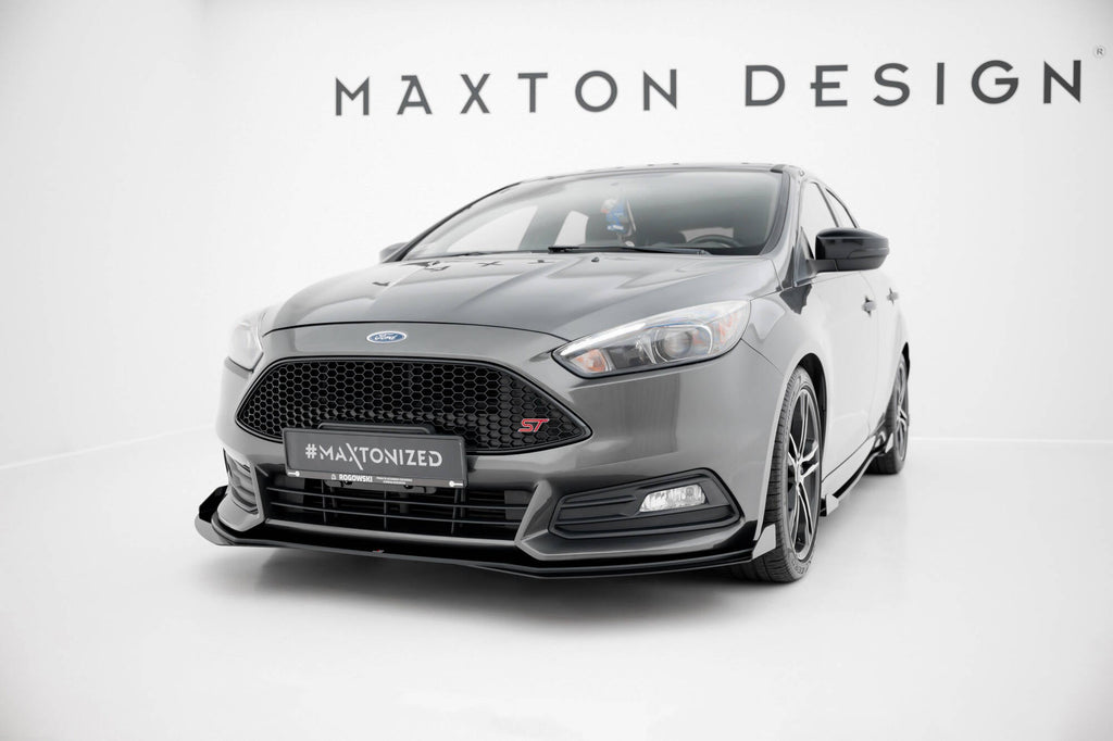 Maxton Design Street Pro Front Splitter + Flaps para Ford Focus ST Mk3 Facelift - imagen 1
