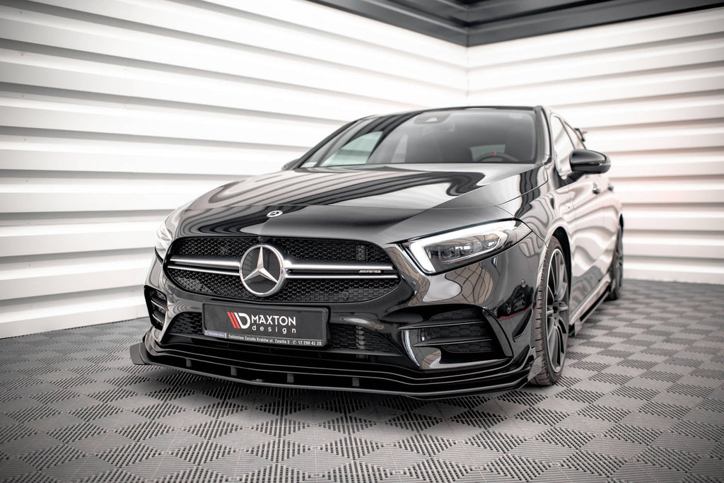 Maxton Design Street Pro Front Splitter + Flaps para Mercedes A35 AMG / AMG-Line Aero Pack W177 - imagen 1