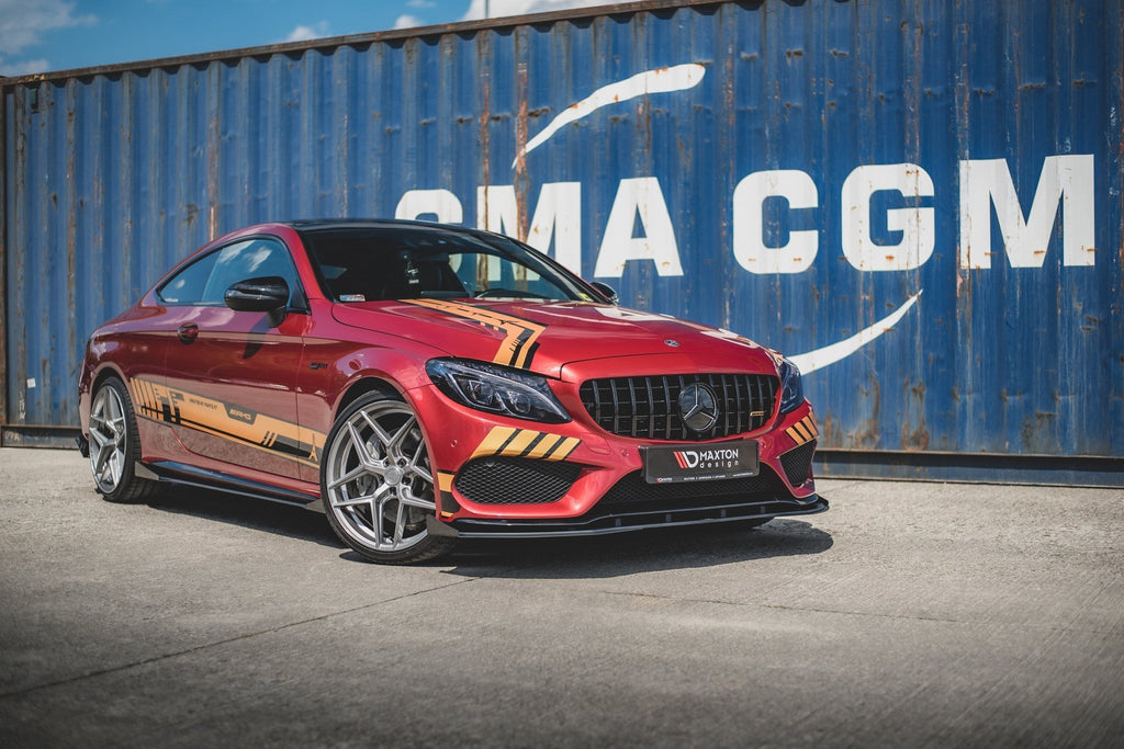 Maxton Design Street Pro Front Splitter + Flaps para Mercedes-AMG C43 / AMG-Line Coupe C205 - imagen 2
