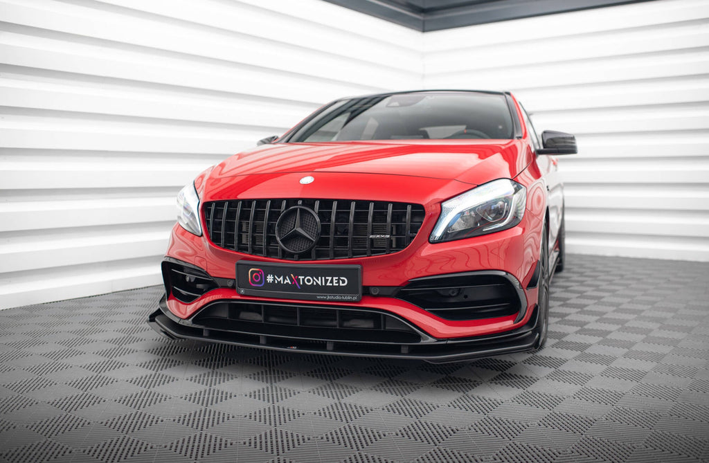 Maxton Design Street Pro Front Splitter + Flaps para Mercedes-Benz A 45 AMG Aero W176 Facelift - imagen 1