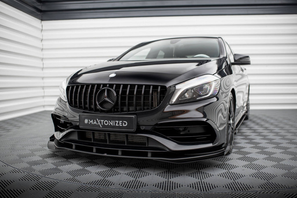 Maxton Design Street Pro Front Splitter + Flaps para Mercedes-Benz A AMG-Line W176 Facelift - imagen 1