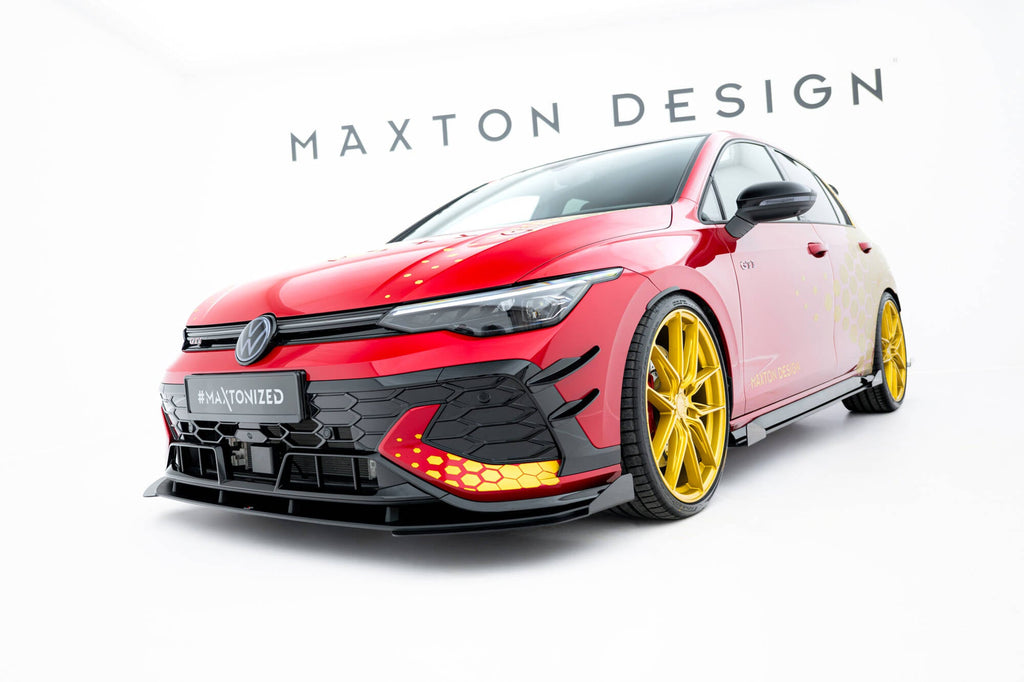 Maxton Design Street Pro Front Splitter + Flaps para Volkswagen Golf GTI Clubsport Mk8 Facelift - imagen 1
