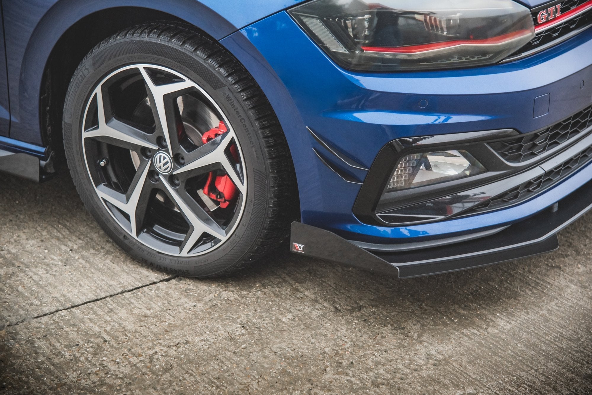 Maxton Design Street Pro Front Splitter + Flaps para Volkswagen Polo GTI Mk6 - imagen 4