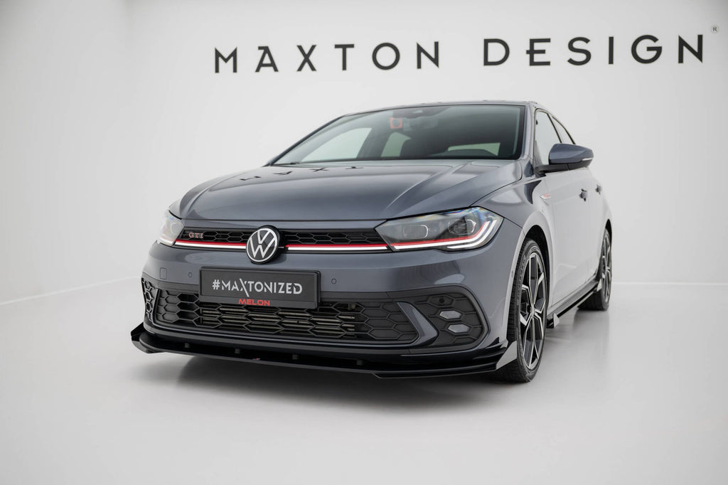 Maxton Design Street Pro Front Splitter + Flaps para Volkswagen Polo GTI Mk6 Facelift - imagen 1