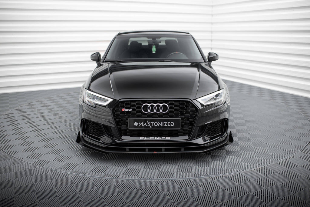Maxton Design Street Pro Front Splitter V.1 + Flaps para Audi RS3 Sedan 8V Facelift - imagen 2