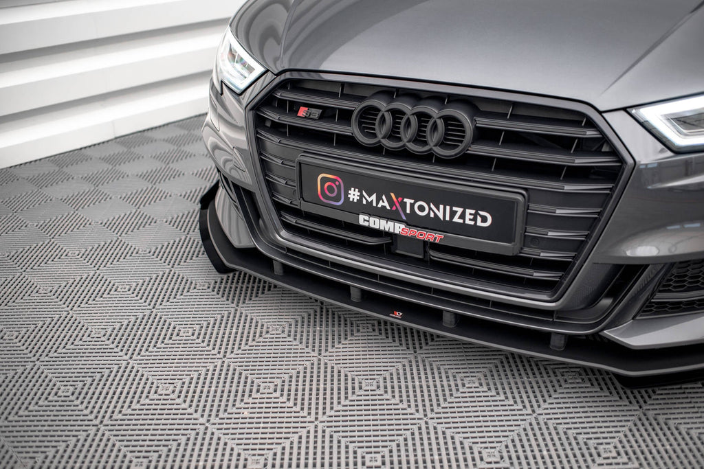 Maxton Design Street Pro Front Splitter V.1 + Flaps para Audi S3 / A3 S-Line Sportback 8V Facelift - imagen 3