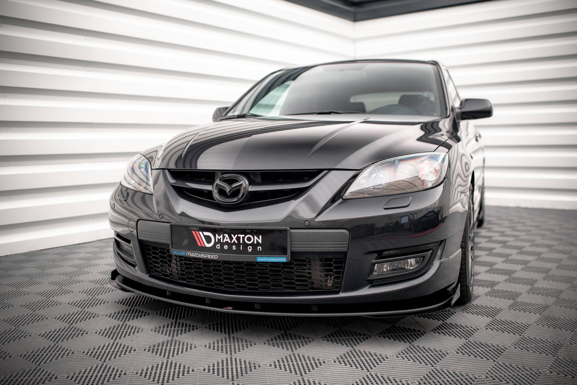 Maxton Design Street Pro Front Splitter V.1 + Flaps para Mazda 3 MPS Mk1 - imagen 1