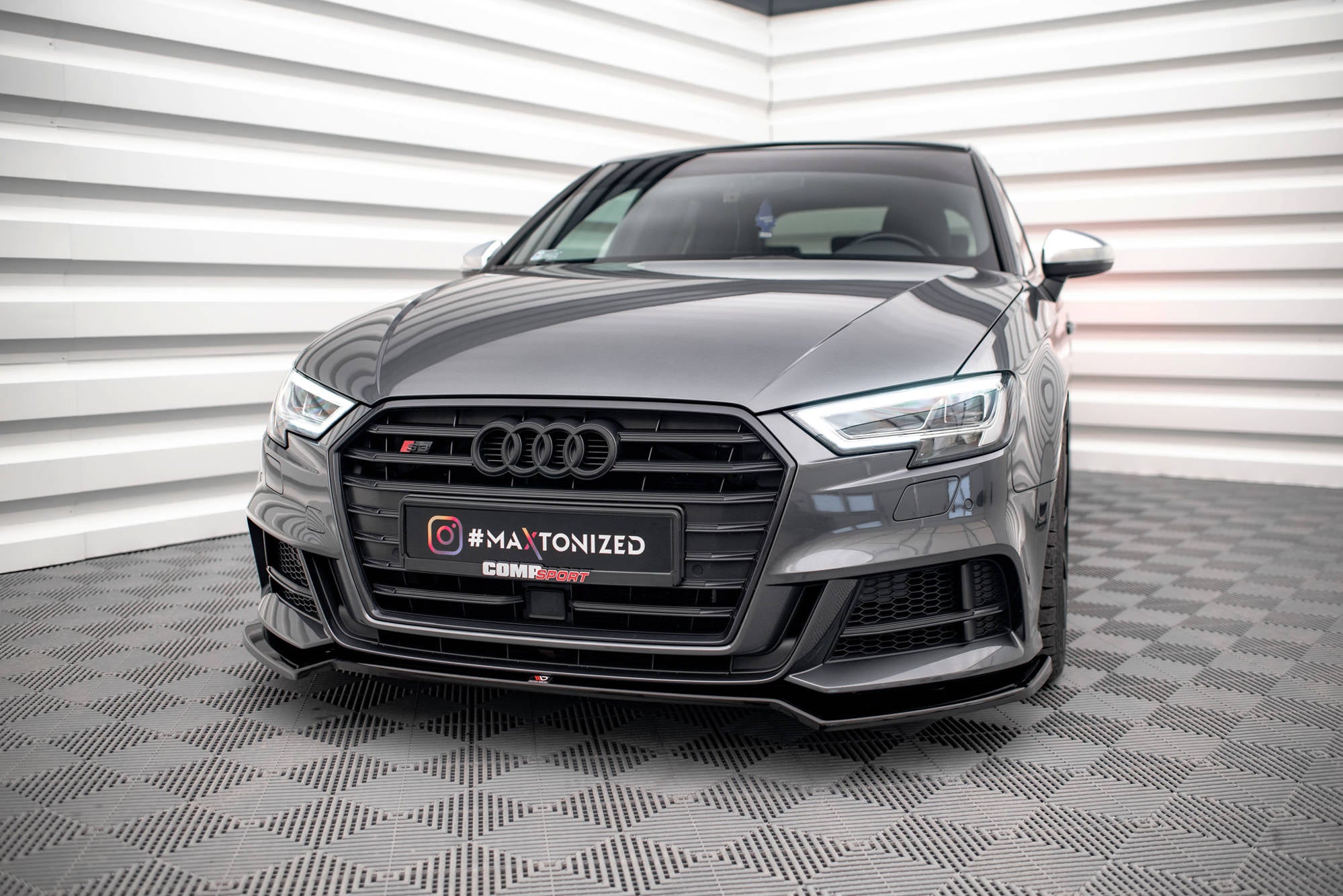 Maxton Design Splitter delantero V.2 para Audi S3 / A3 S-Line Sportback 8V Facelift - imagen 1