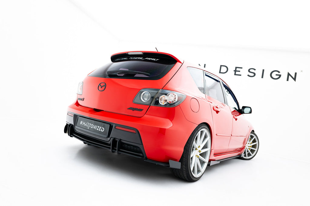 Maxton Design Street Pro Rear Side Splitters + Flaps para Mazda 3 MPS Mk1 EU Version - imagen 2
