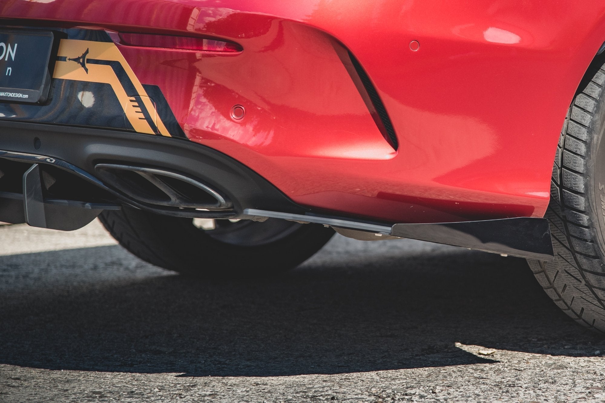 Maxton Design Street Pro Rear Side Splitters + Flaps para Mercedes-AMG C43 Coupe C205 - imagen 1