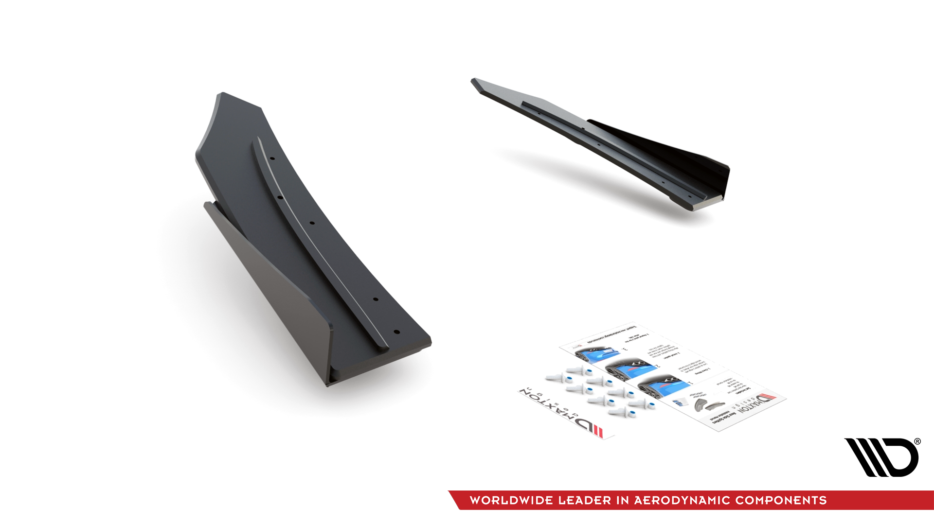 Maxton Design Street Pro Rear Side Splitters + Flaps para Mercedes-AMG C43 Coupe C205 - imagen 6
