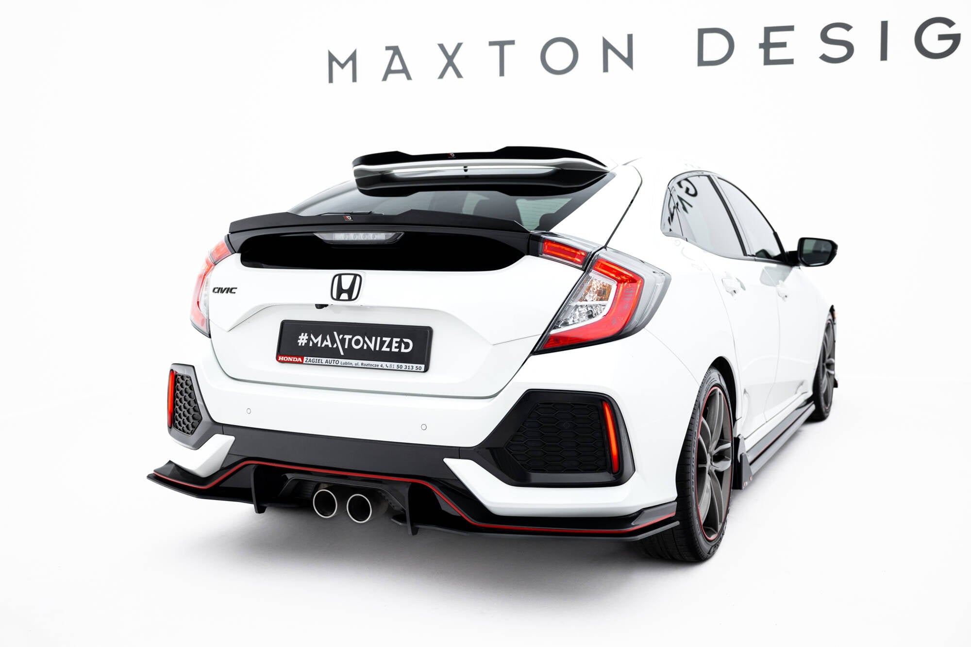 Maxton Design Street Pro Rear Side Splitters para Honda Civic Sport Mk 10 - imagen 1