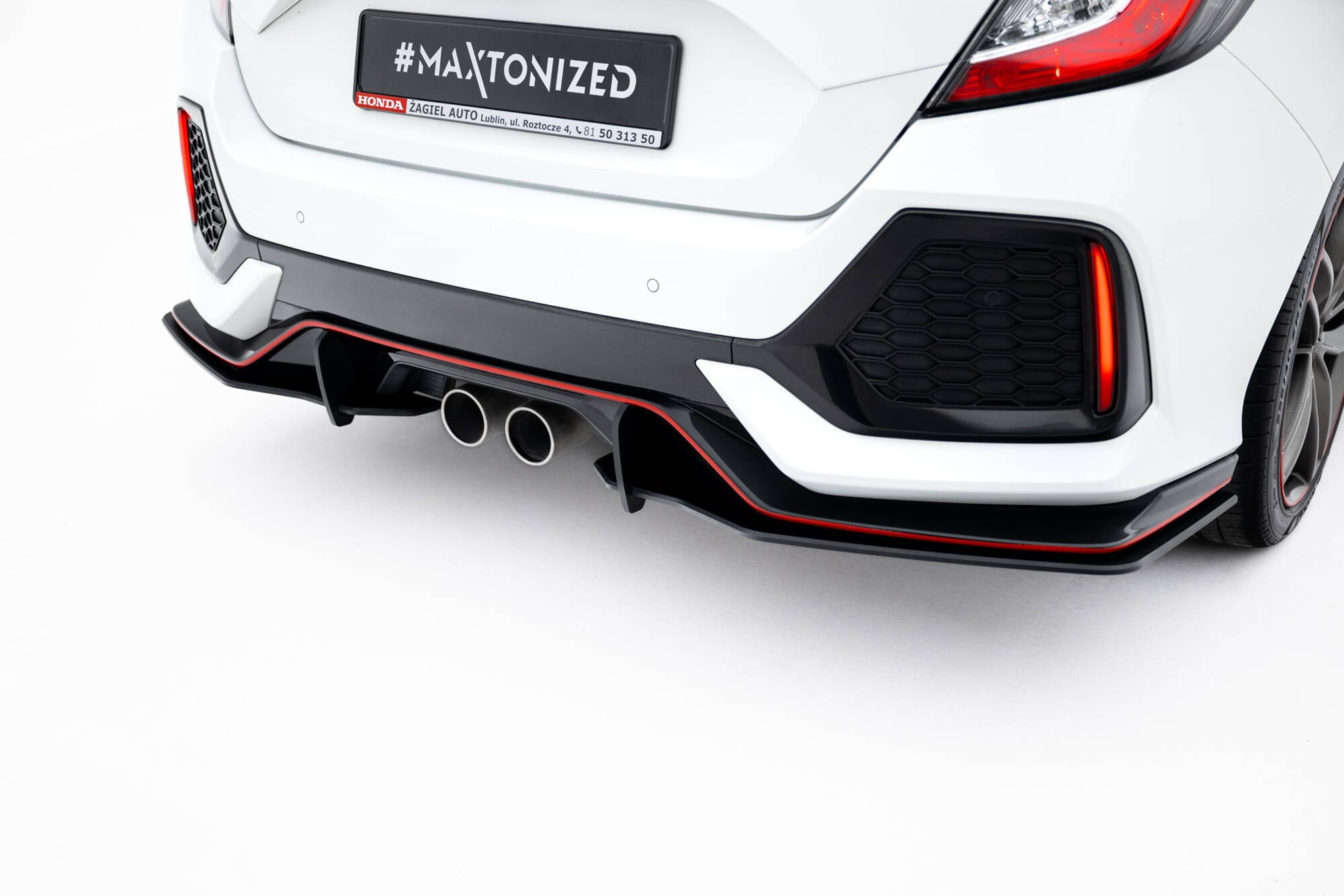 Maxton Design Street Pro Rear Side Splitters para Honda Civic Sport Mk 10 - imagen 2