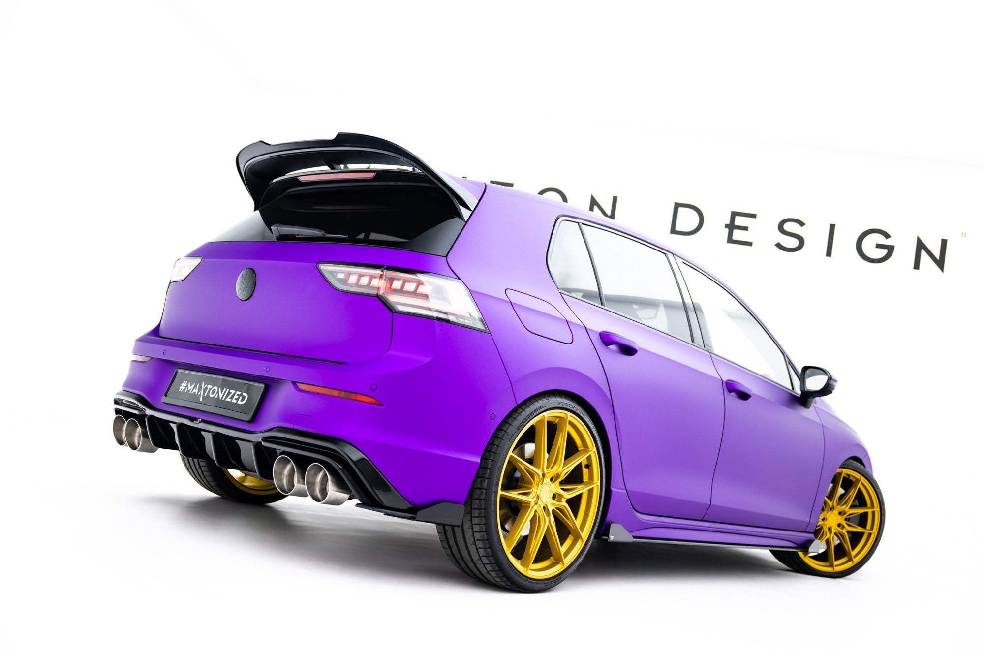 Maxton Design Street Pro Rear Side Splitters V.2 + Flaps V.2 para Volkswagen Golf R Hatchback Mk8 / Mk8 Facelift para only with : VW-GO-8-R-RS2G - imagen 3