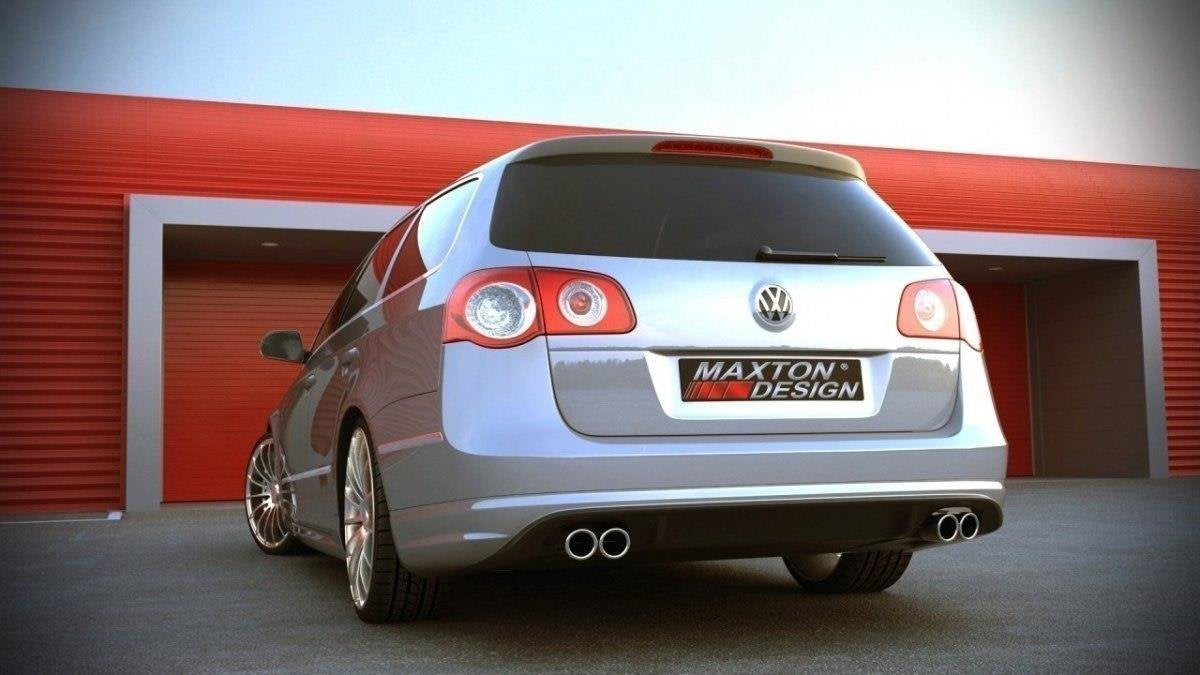 Maxton Design Paragolpes trasero Spoiler para Volkswagen Passat B6 ( R-LINE LOOK ) 2 ExhaustS - imagen 1